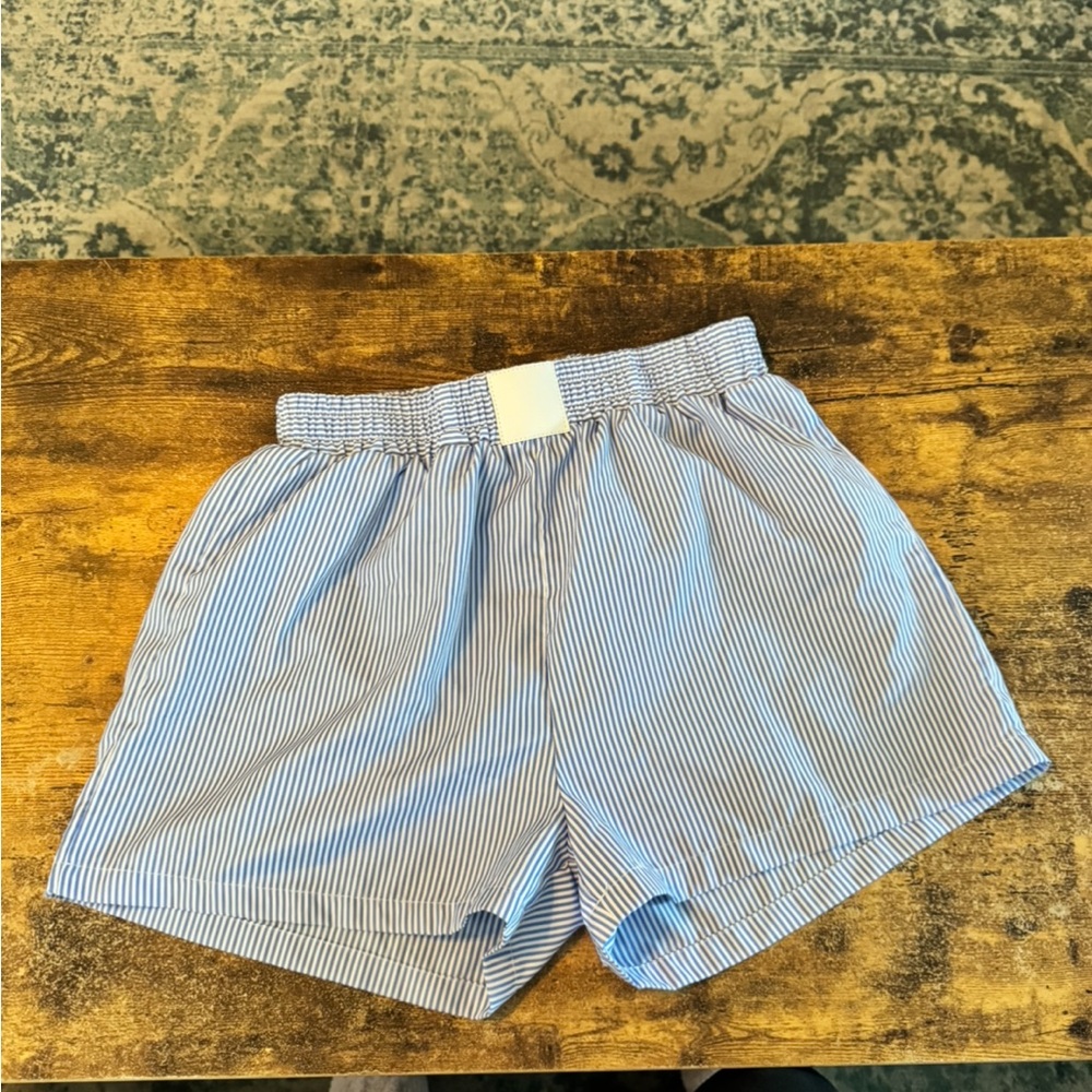 Striped boxer style shorts